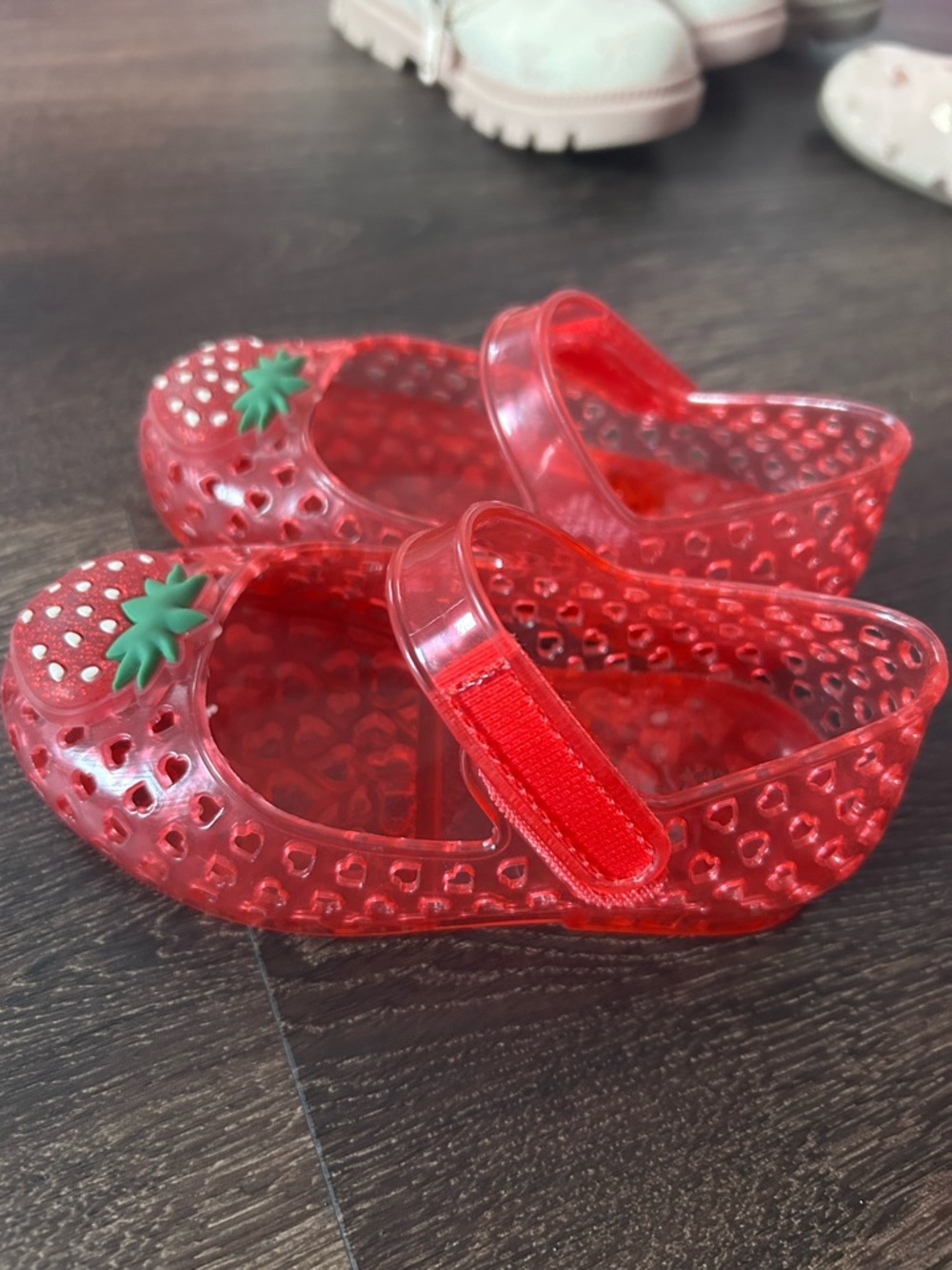 Red Kids Strawberry Jelly Mary Jane Shoes
